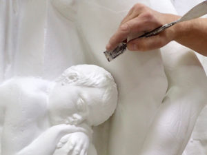 Gipsrelief detalje stukkatør Jacobsen-Friis Afretning af relief